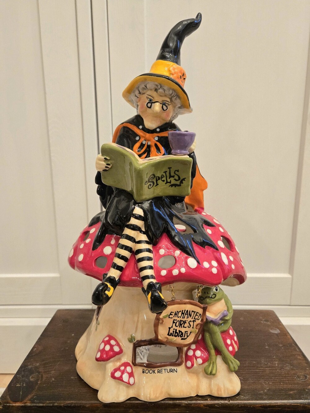 Blue Sky Ceramics Whimsical Witch Enchanted Forest Library Mushroom Figurine